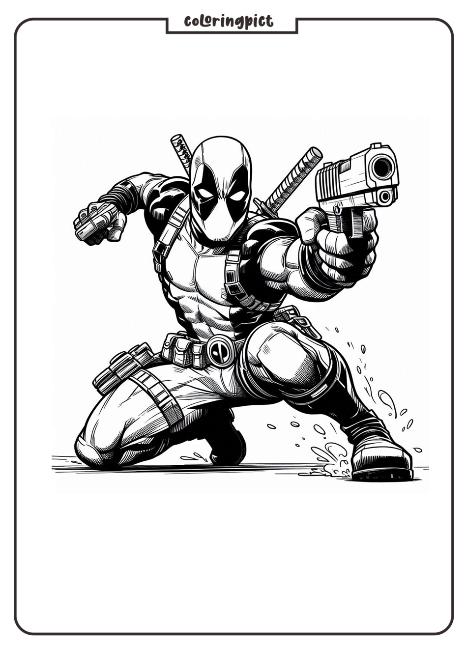 Cool and Funny Superheroes Deadpool Coloring Pages 2 Deadpool Coloring Pages
