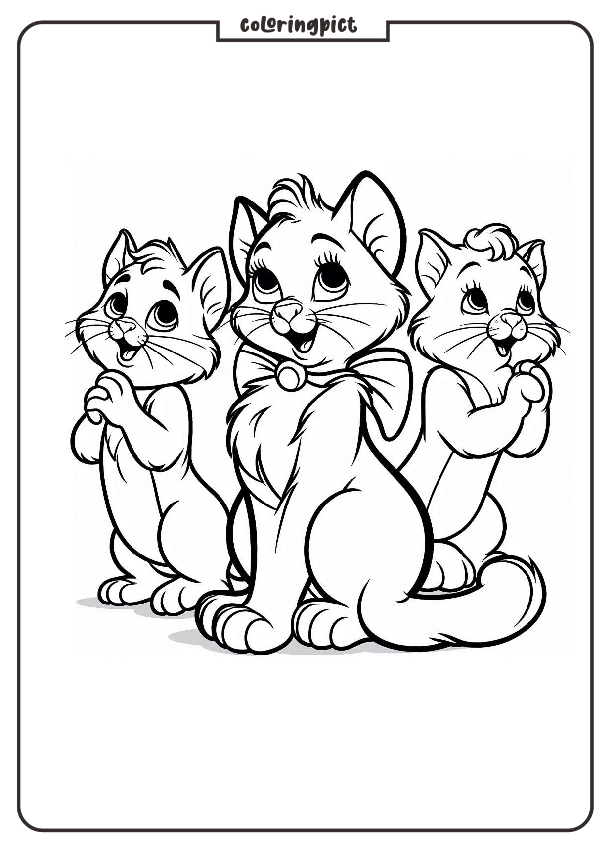 Disney Aristocats Cartoon Coloring Page
