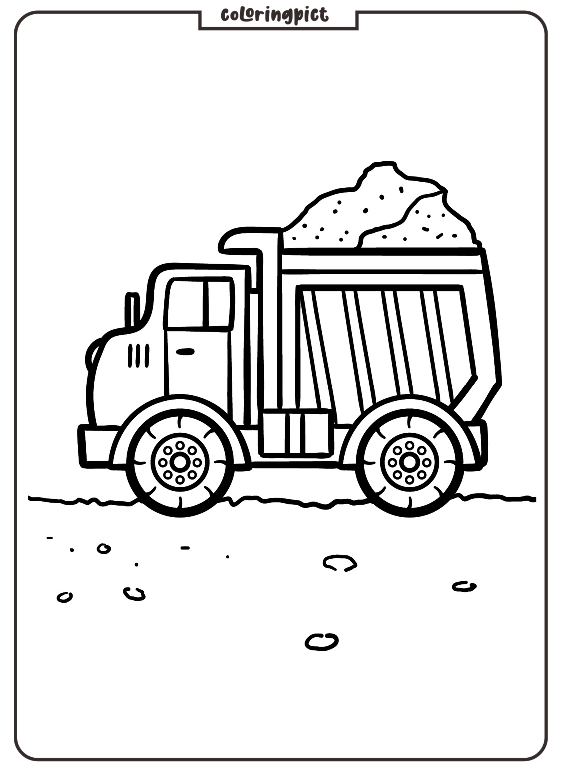DumpTruck Coloring Page Printable