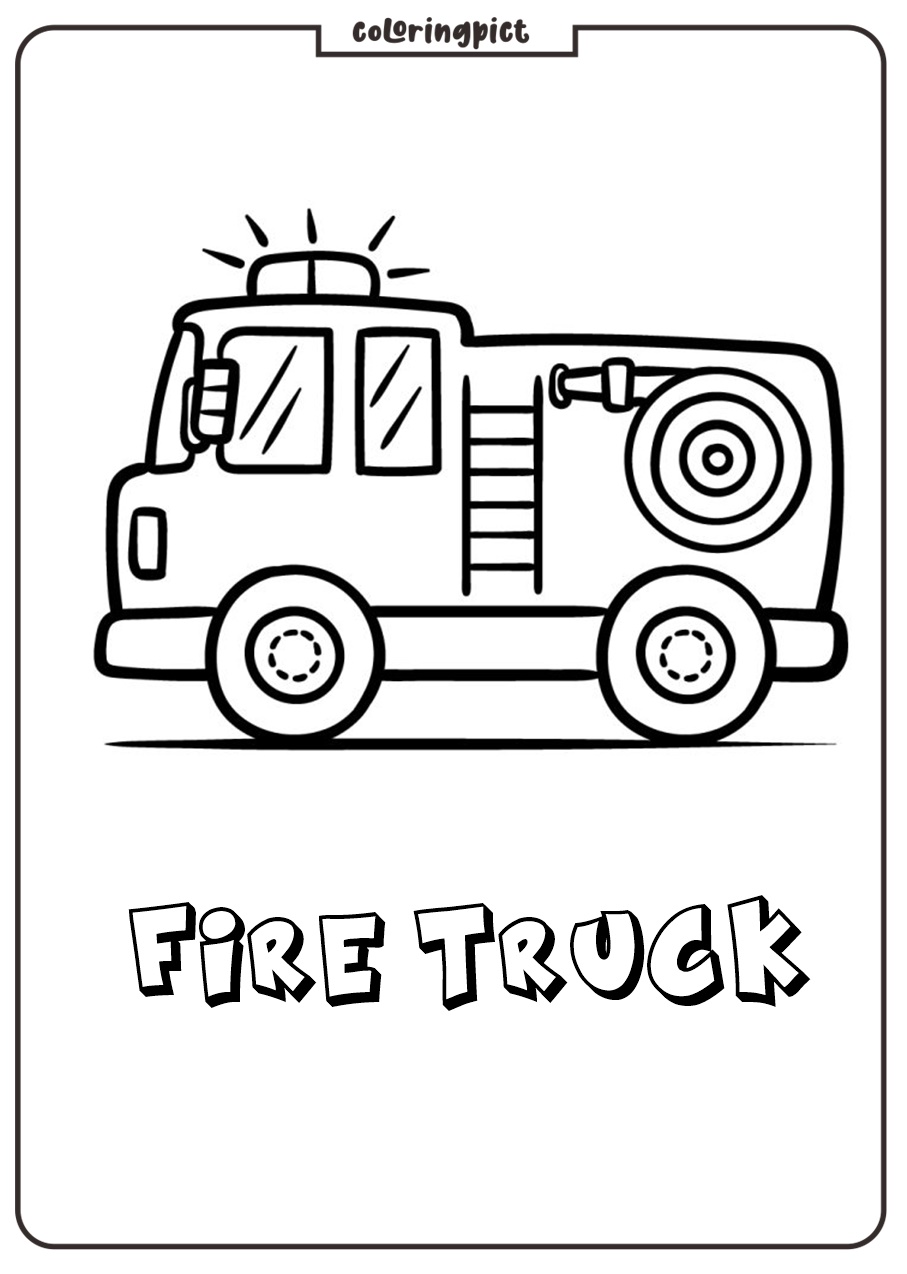 Fire Truck Coloring for Kid
