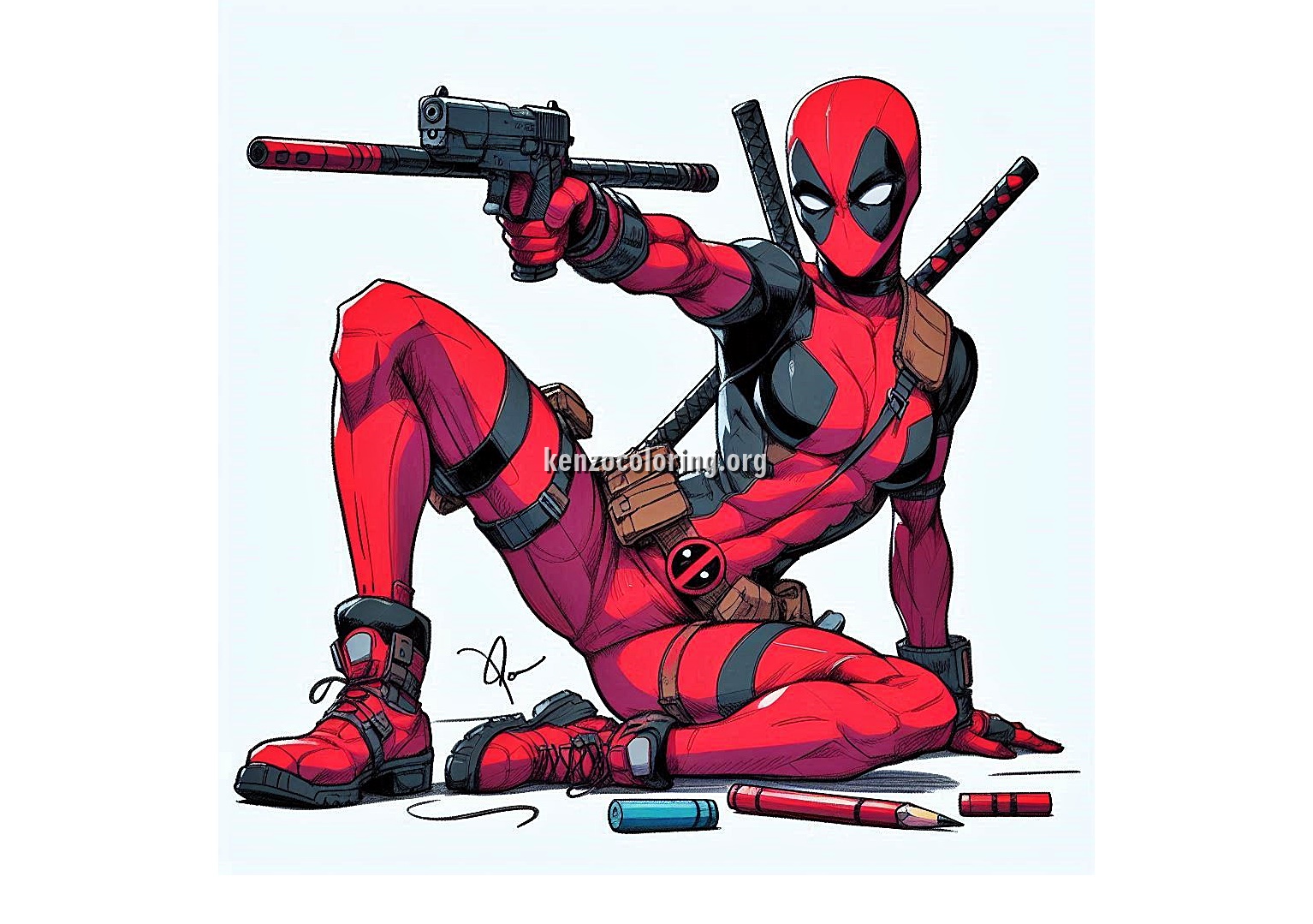 Cool and Funny Superheroes Deadpool Coloring Pages 3 Image is Deadpool Coloring