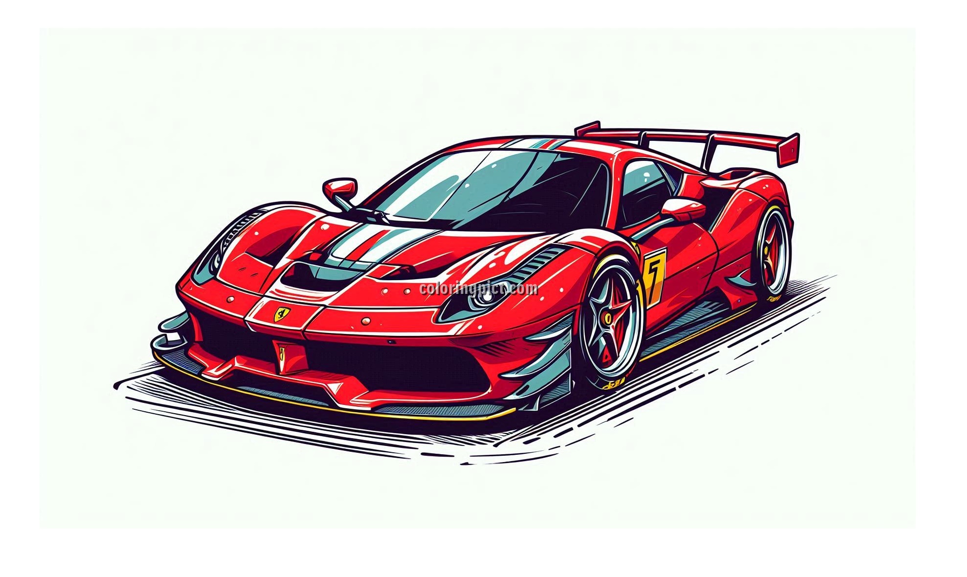 Image is Ferrari Coloring