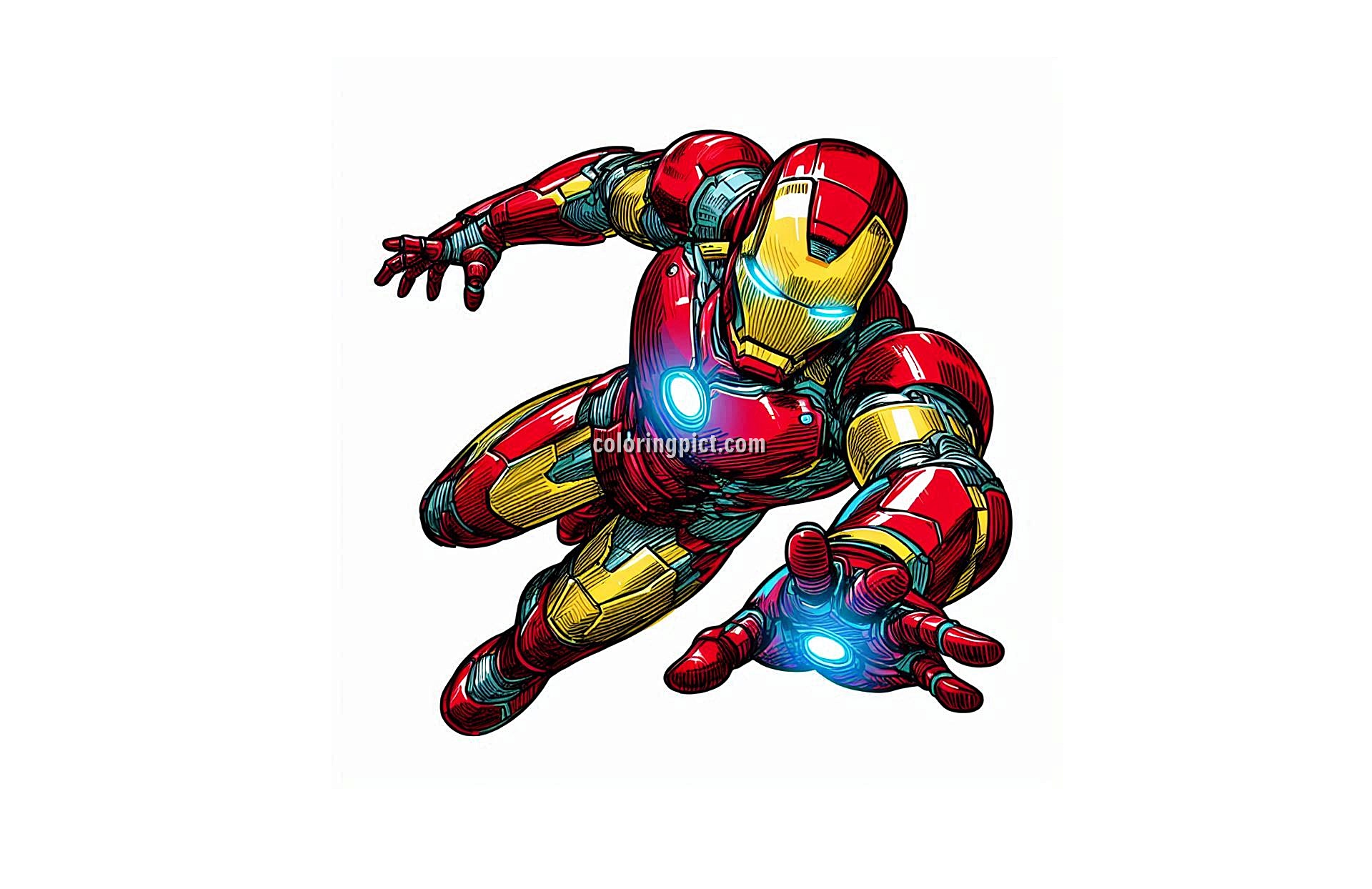 Image is Iron Man Coloring
