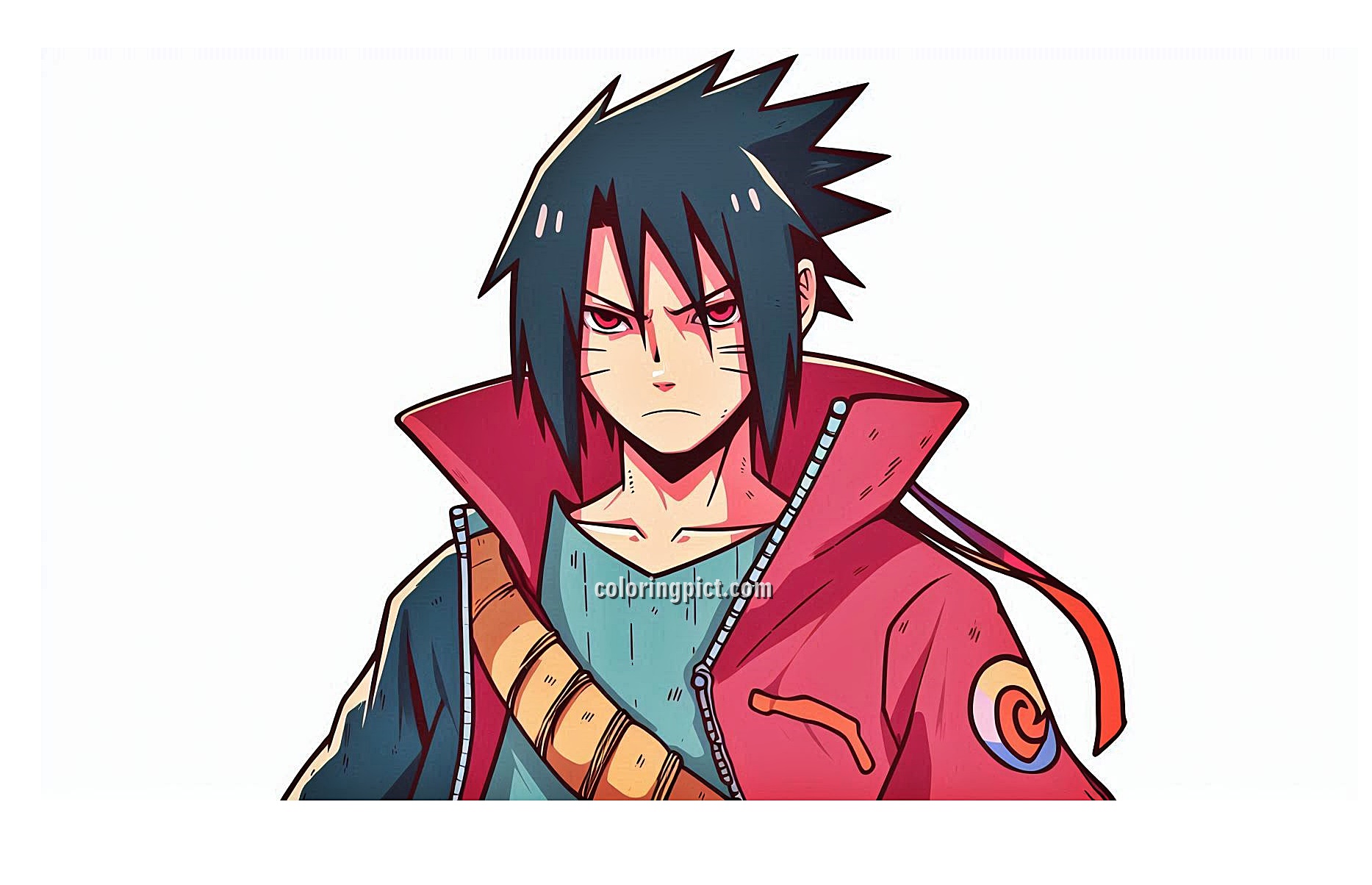 Step into the Ninja World with Sasuke Uchiha Coloring Pages 5 Image is Sasuke Uchiha Coloring