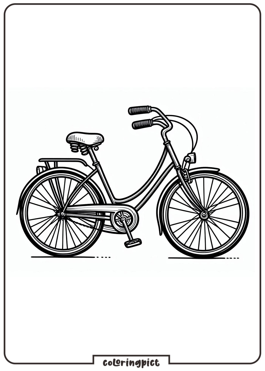 Kids Bicycle Coloring Pages