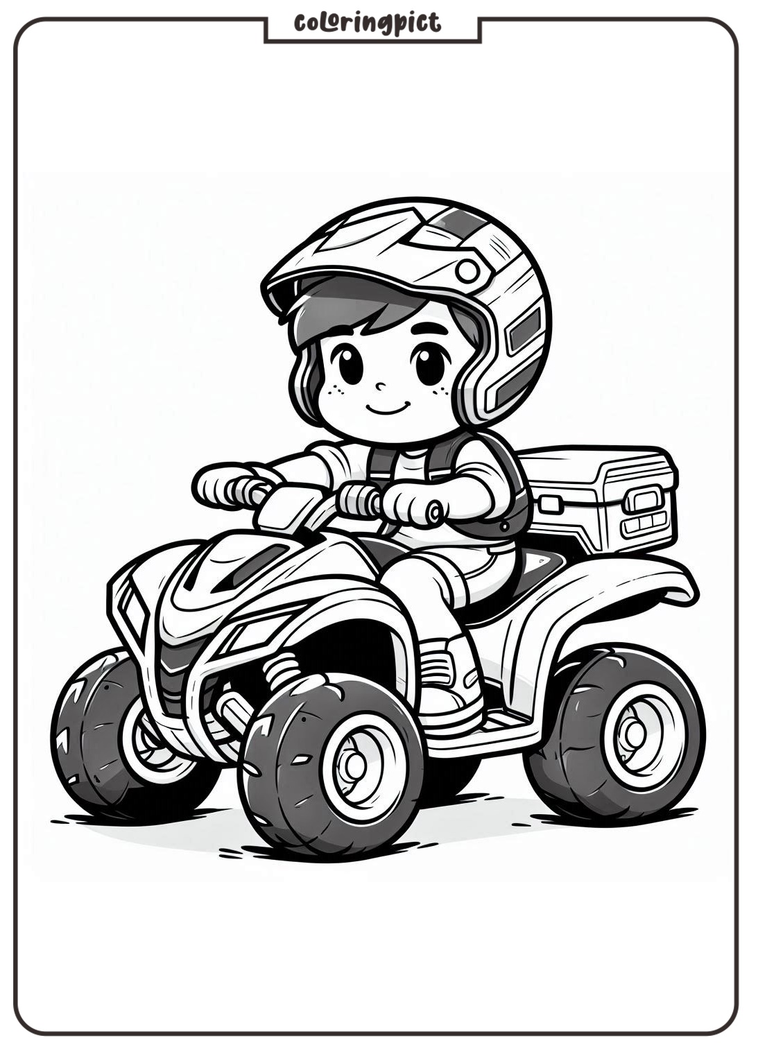 Little Boy Riding ATV Coloring Pages for Kid