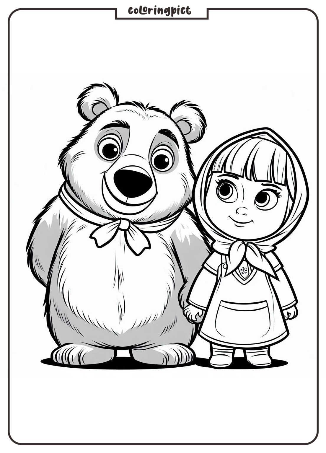 Masha and Bear Coloring Page