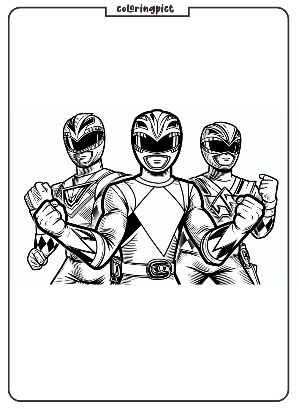The Mighty Rangers in Colorful Costumes, Power Ranger Coloring Pages 2 Power Ranger Coloring Pages for Kids