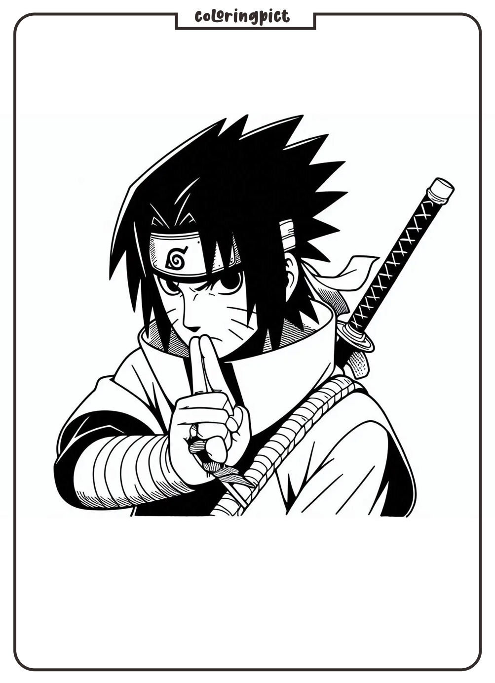 Step into the Ninja World with Sasuke Uchiha Coloring Pages 1 Sasuke Uchiha Coloring Page