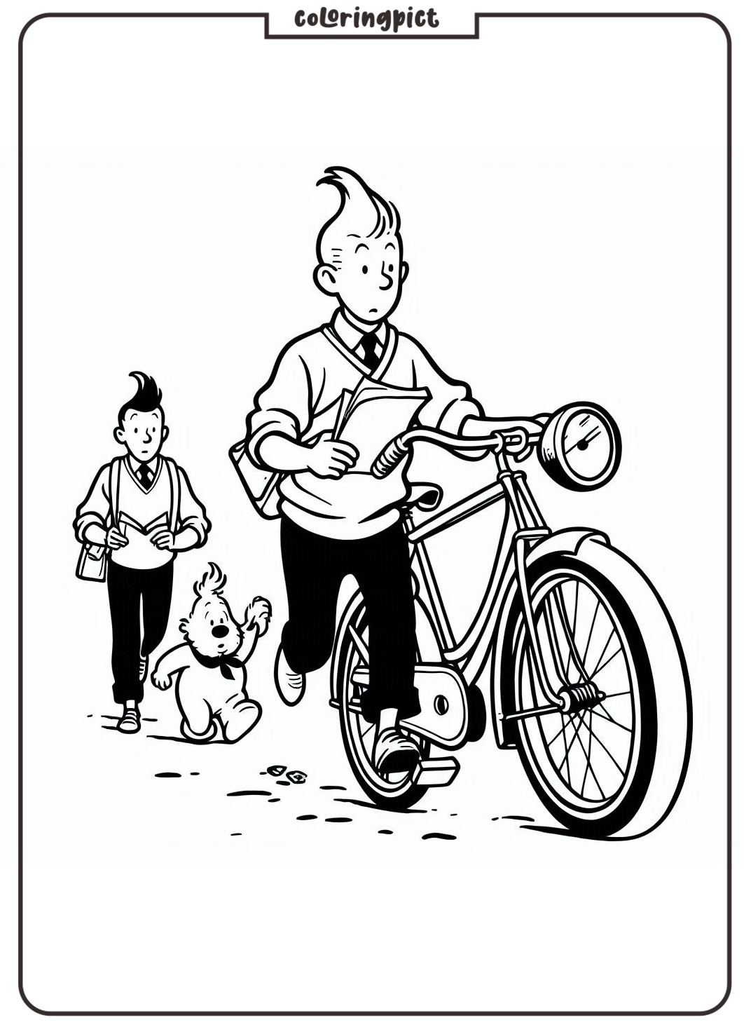 Tintin Coloring Pages for Kids