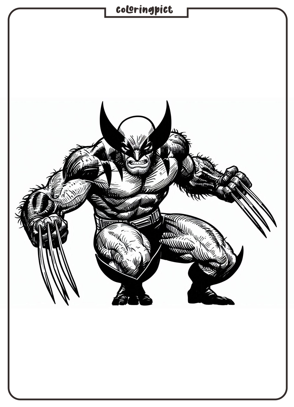 The Heroic Wolverine with Iconic Claws Coloring Pages 1 Wolverine Coloring Pages for Kid
