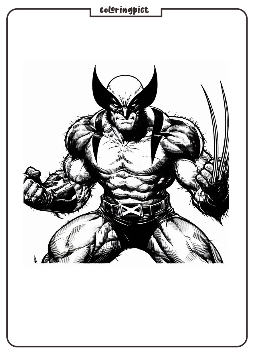 The Heroic Wolverine with Iconic Claws Coloring Pages 2 Wolverine Coloring Pages for Kids