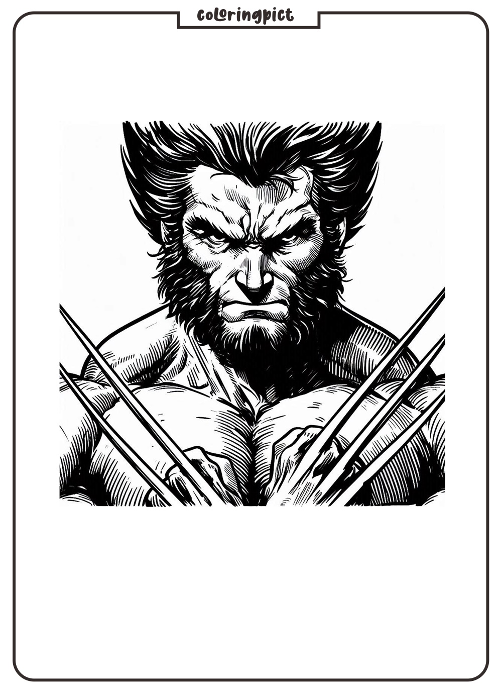 The Heroic Wolverine with Iconic Claws Coloring Pages 3 Wolverine Coloring Pages