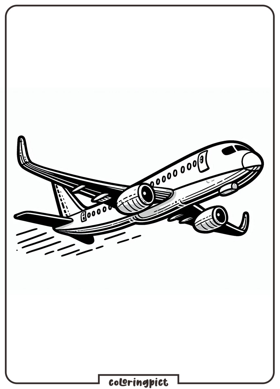 airplane coloring page for kids