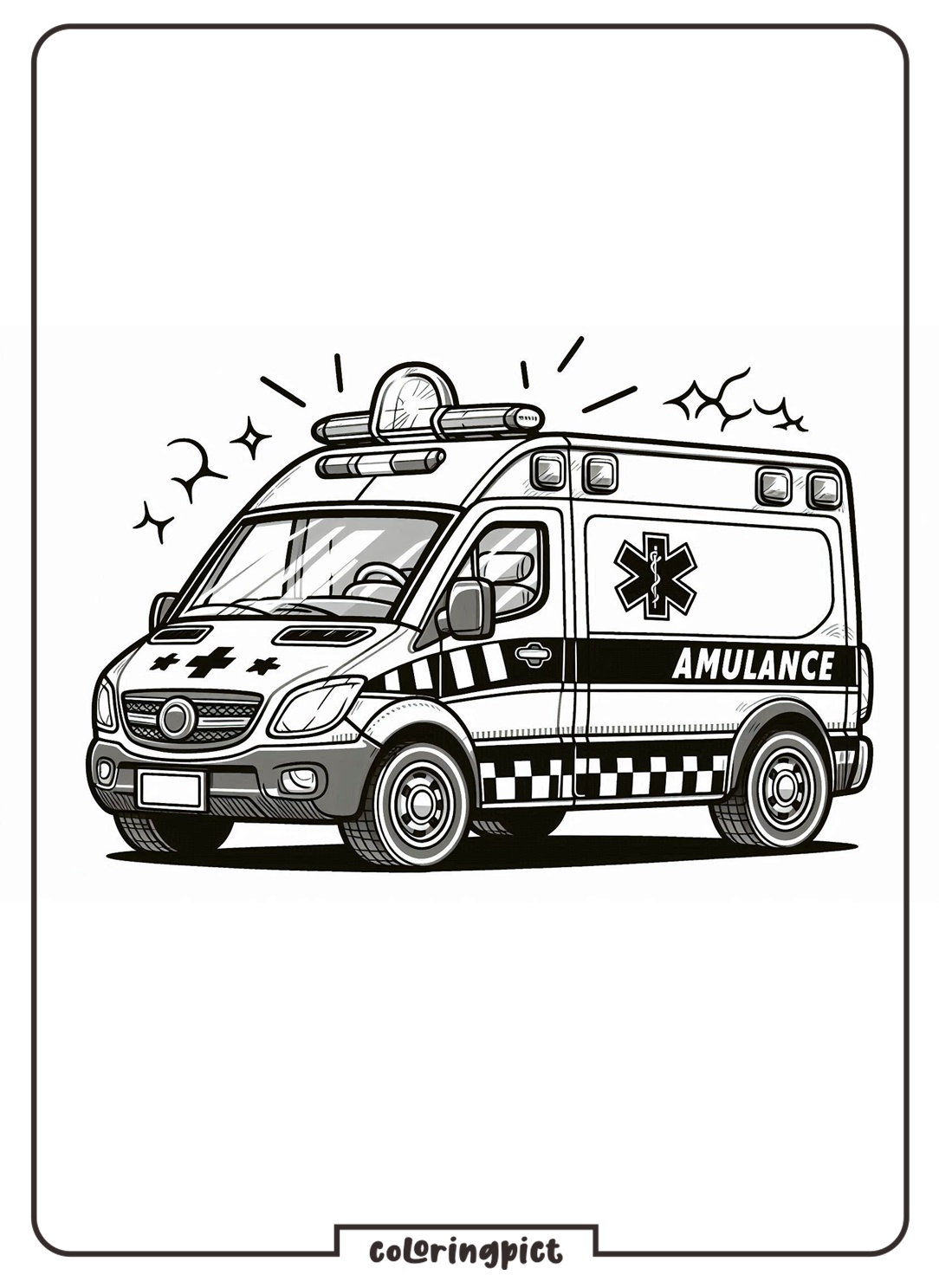 ambulance car coloring page, coloringpict.com