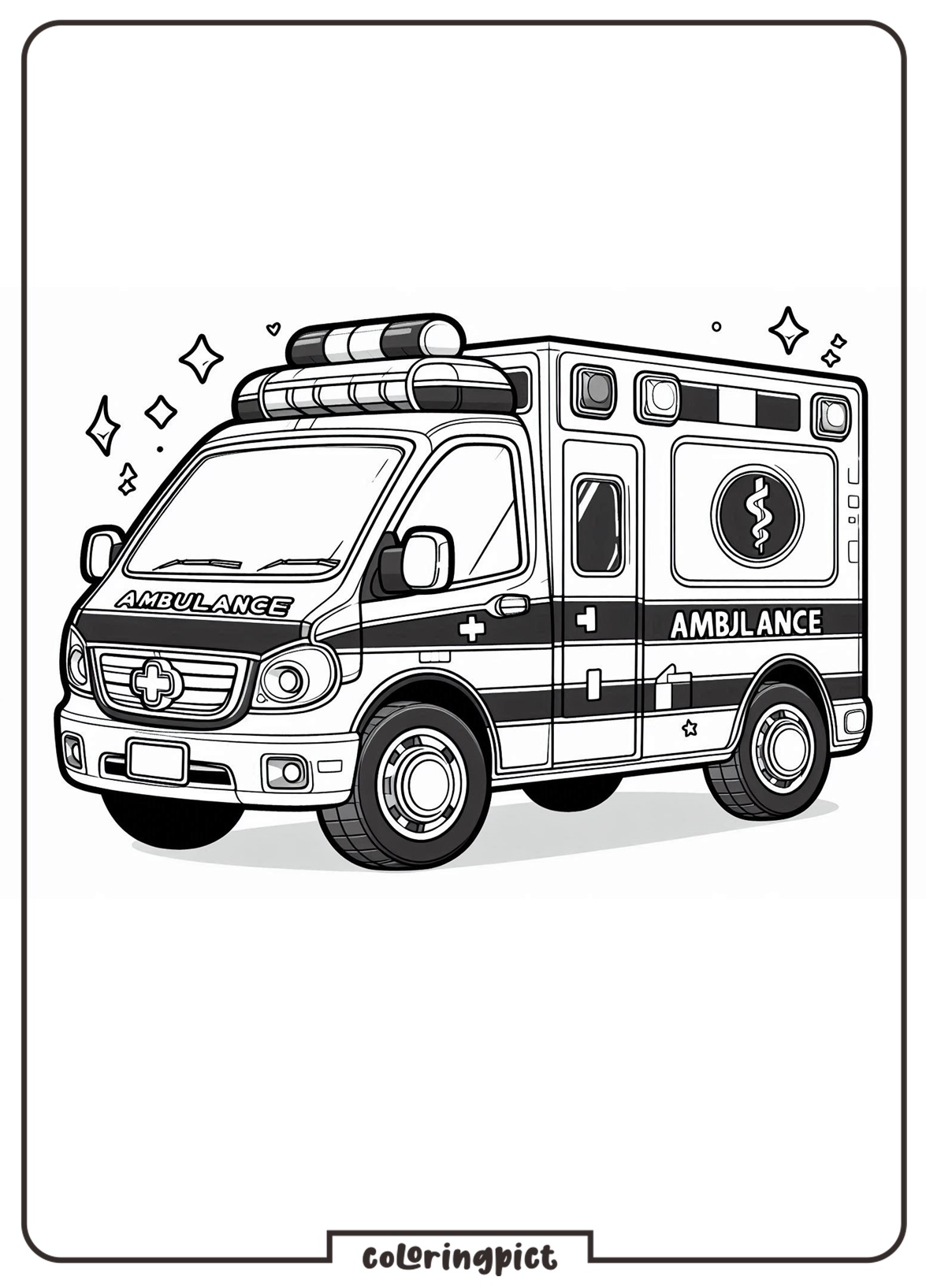 ambulance car coloring page