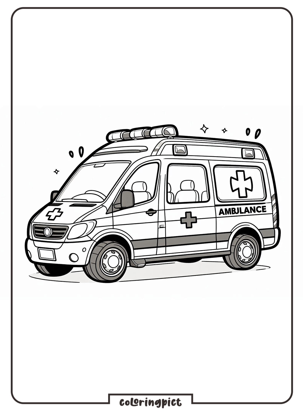 ambulance car coloring pages for kids