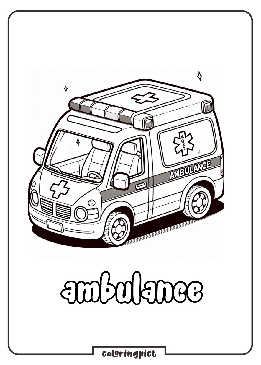 ambulance car coloring pages