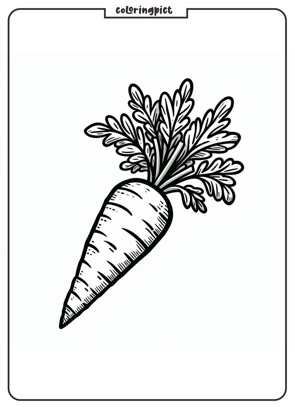 Carrot Coloring Pages for Kids 2 carrot coloring page for kid