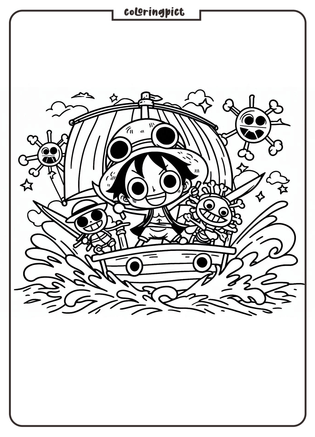 coloring page cartoon movie one piece
