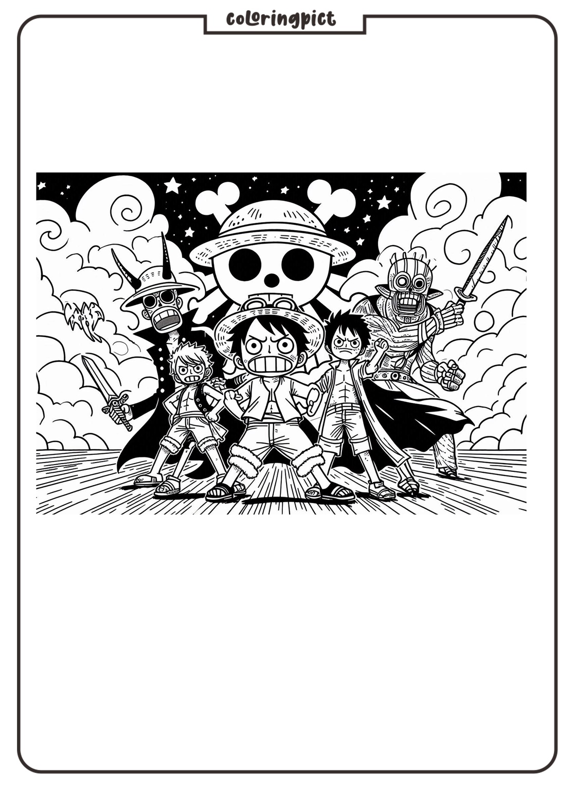 coloring pages cartoon movie one piece