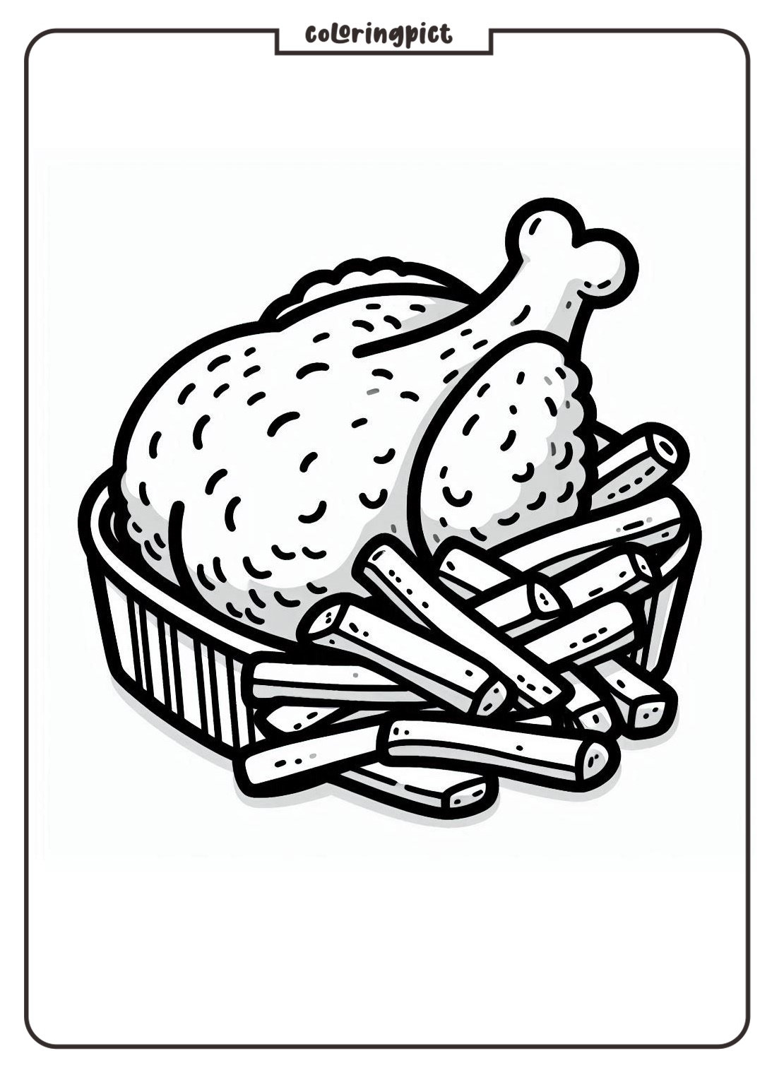 fried chicken coloring pages for kids