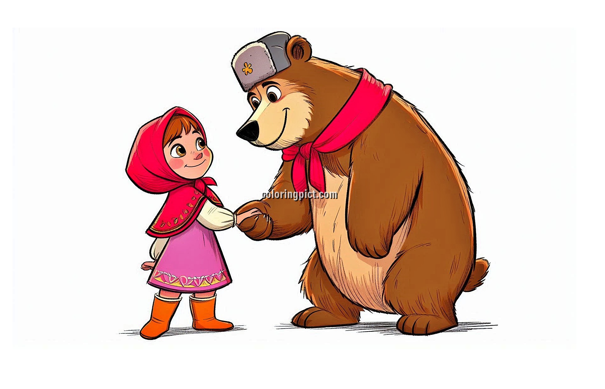 image is Masha and the Bear coloring