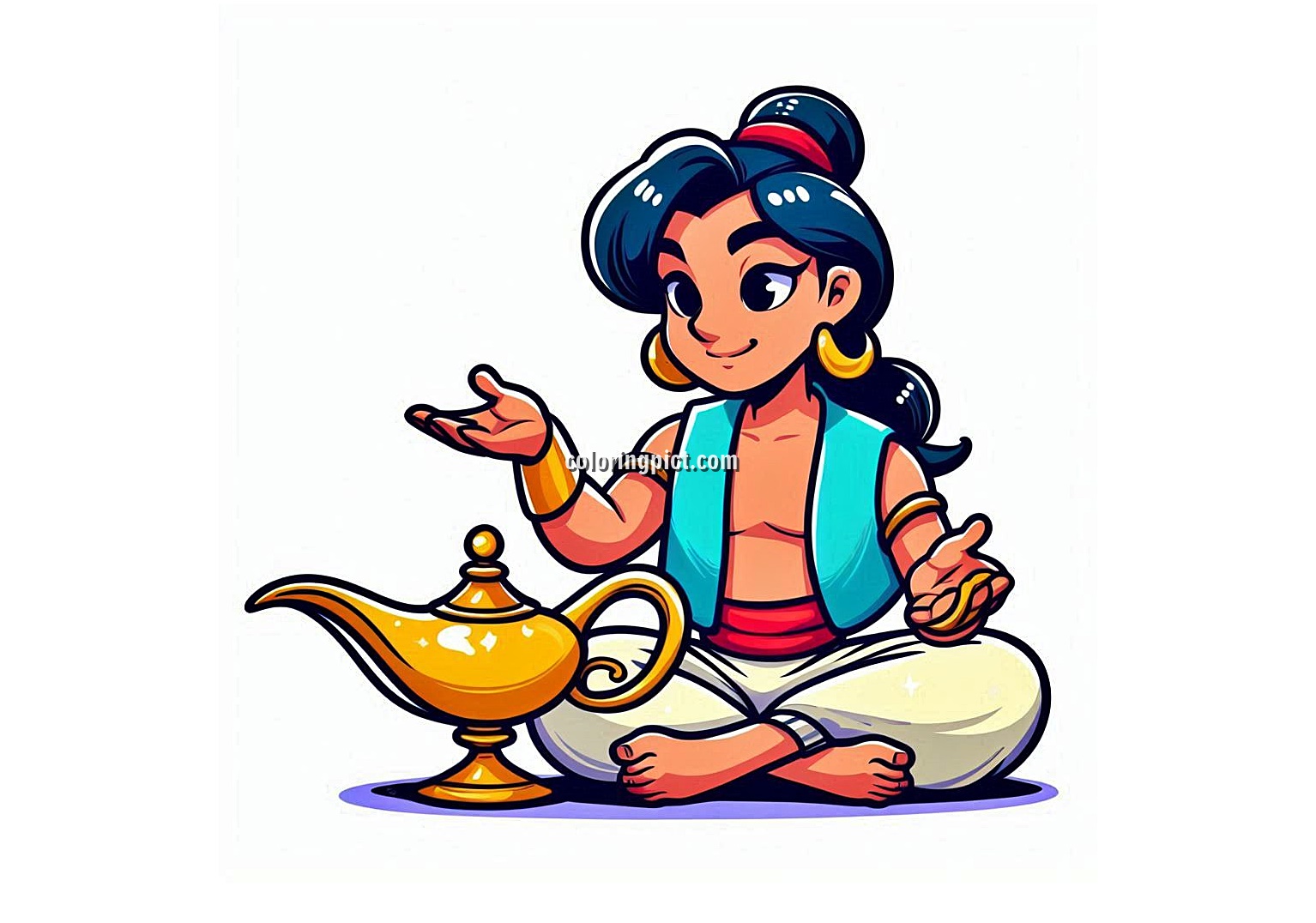 image is aladdin coloring