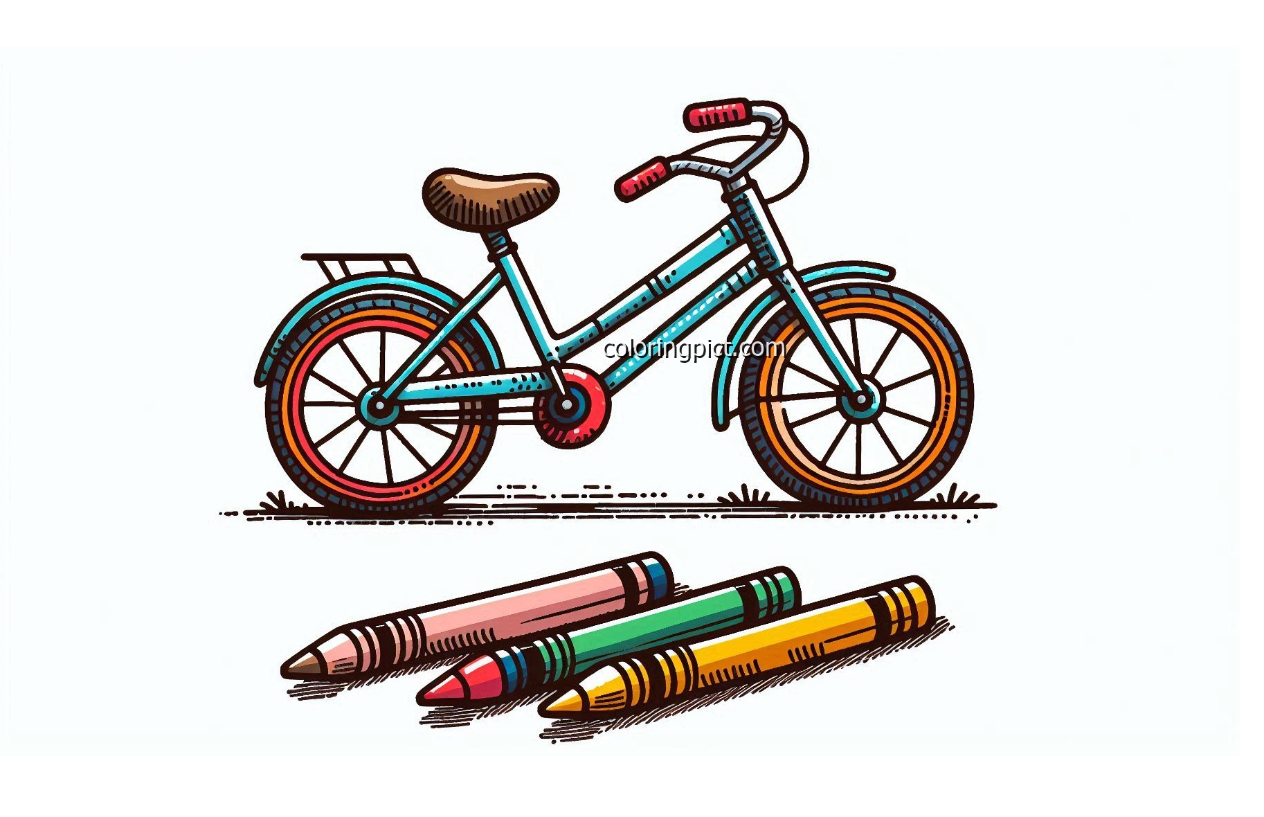 image is bicycle coloring