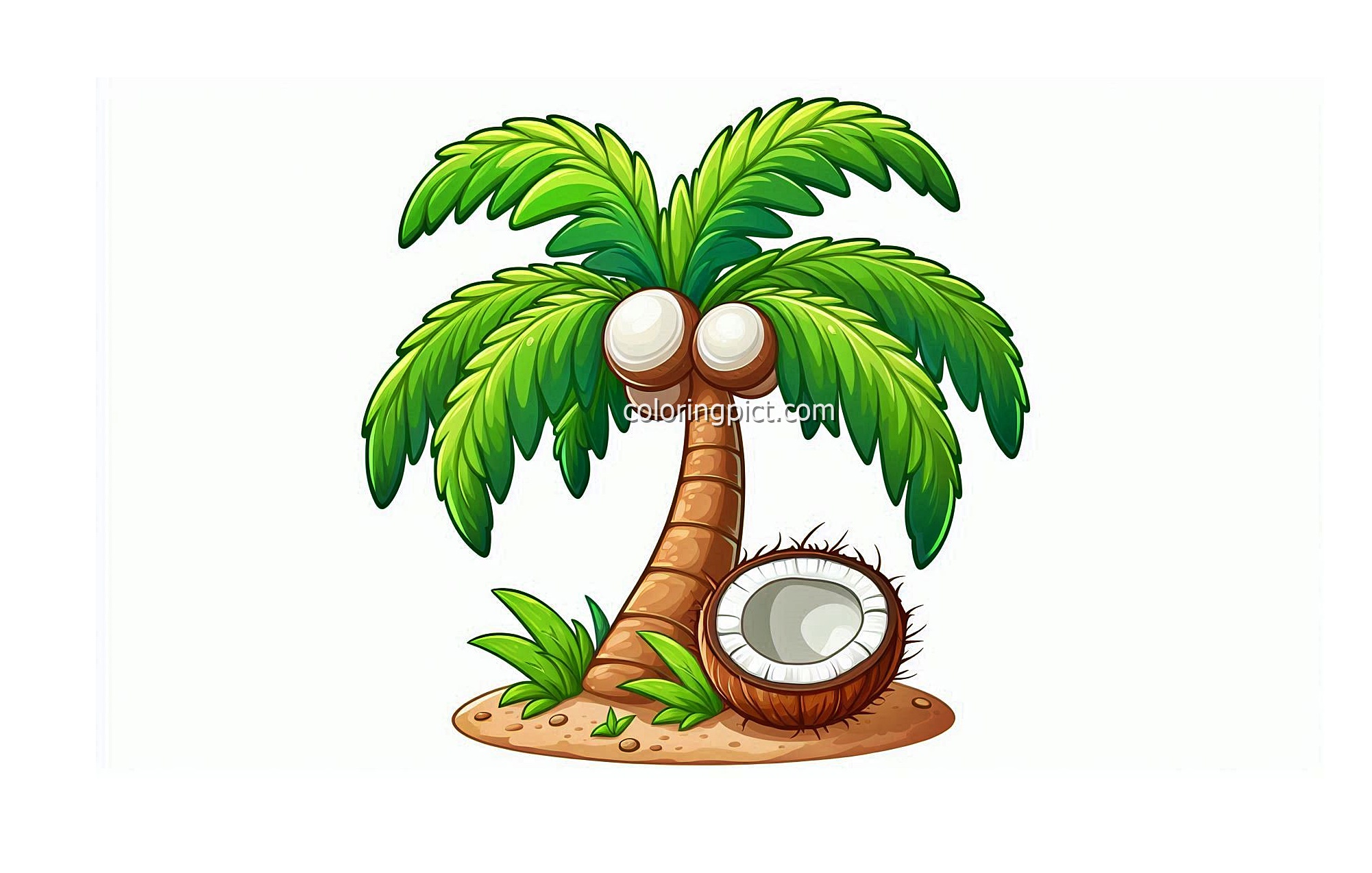 image is coconut tree coloring