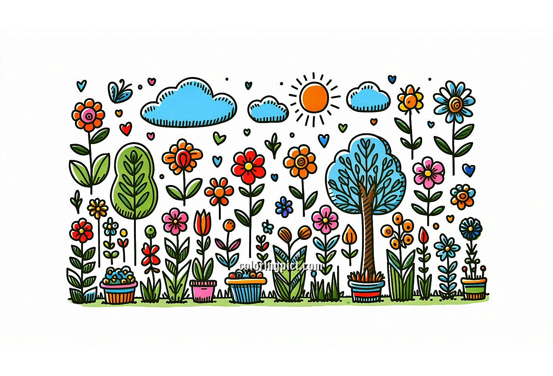 image is flower garden coloring