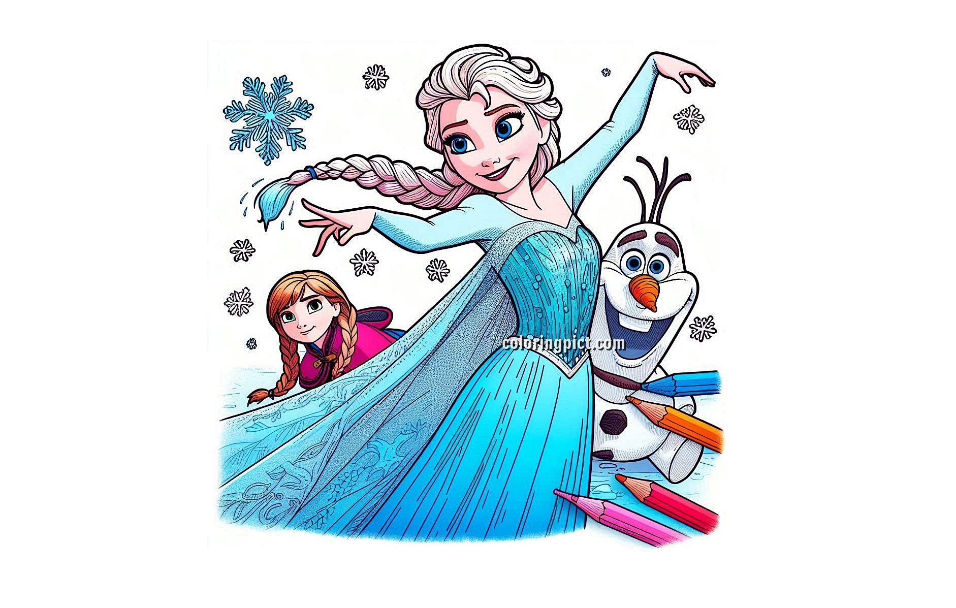 Step into a Magical Adventure with these Frozen Coloring Pages 4 image is frozen coloring