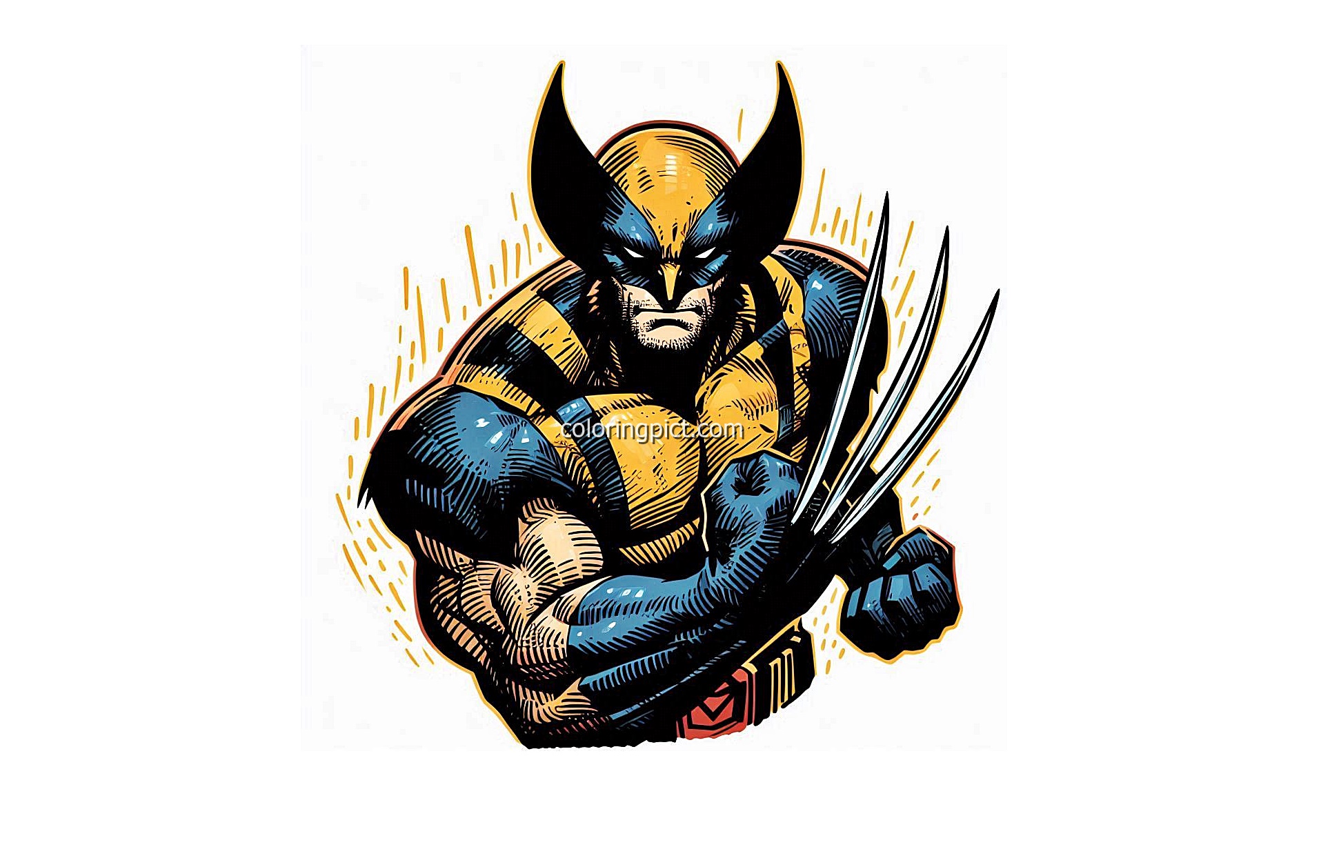The Heroic Wolverine with Iconic Claws Coloring Pages 4 image is wolverine coloring