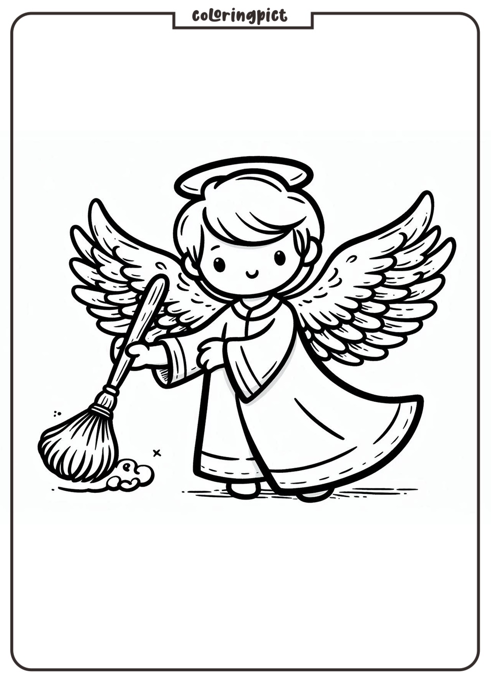 Let’s Color a Beautiful Angel! 1 Angel Coloring Pages for Kid