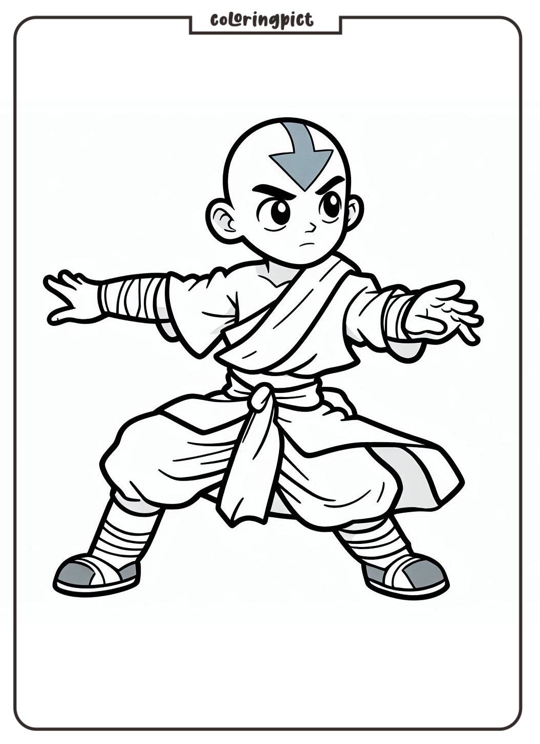 Avatar Aang Coloring Page