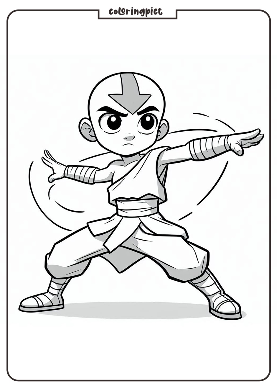 Avatar Aang Coloring Pages for Kids