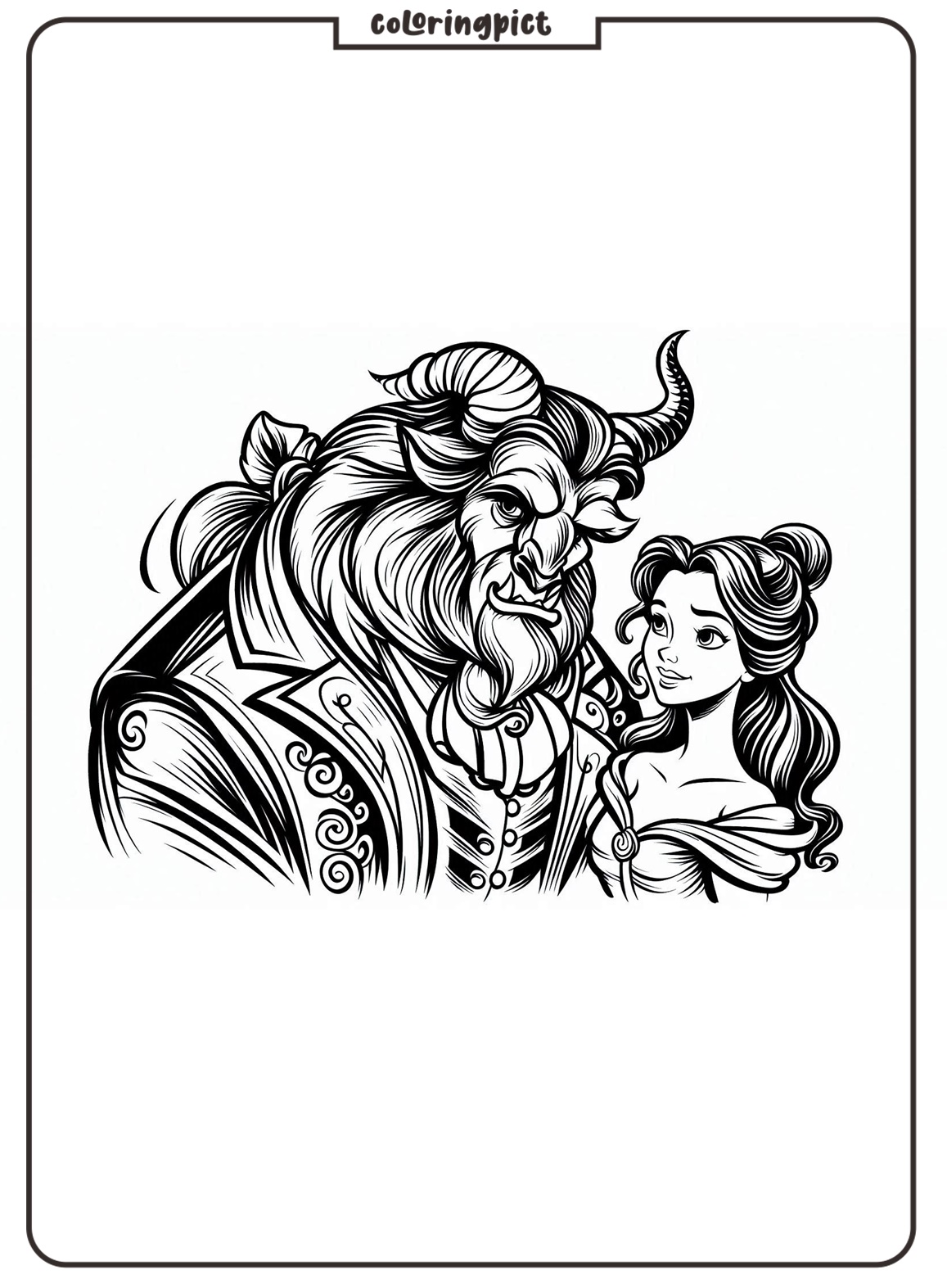 Beauty and the Beast Coloring Pages for Kids 2 Beauty ang the Beast Coloring Pages for Kids