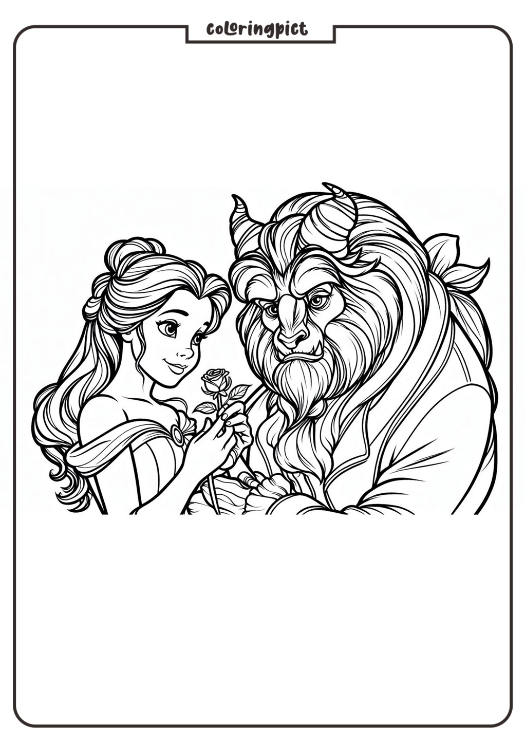 Beauty and the Beast Coloring Pages for Kids 3 Beauty ang the Beast Coloring Pages