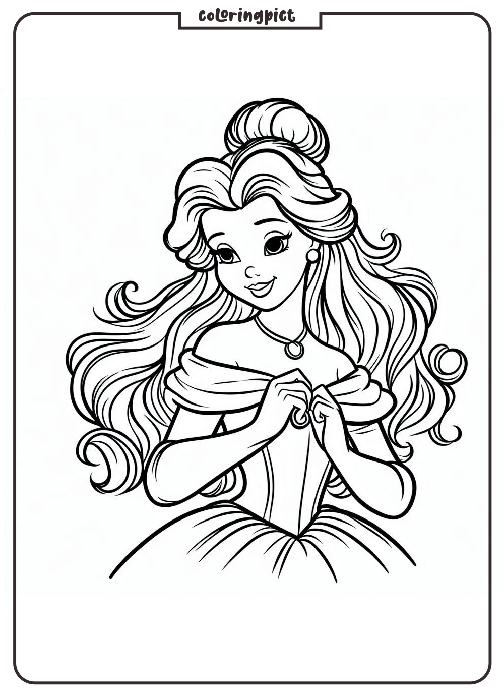Step into a Magical Fairy Tale with the Belle Coloring Pages! 4 Belle Coloring Pages for Kid
