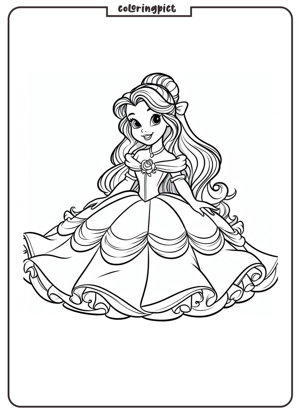 Step into a Magical Fairy Tale with the Belle Coloring Pages! 2 Belle Coloring Pages