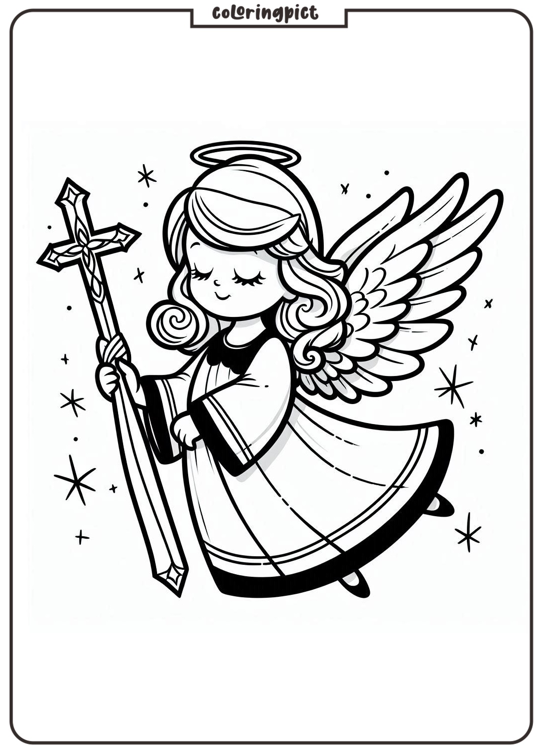 Christmas Angel Coloring Pages coloringpict.com