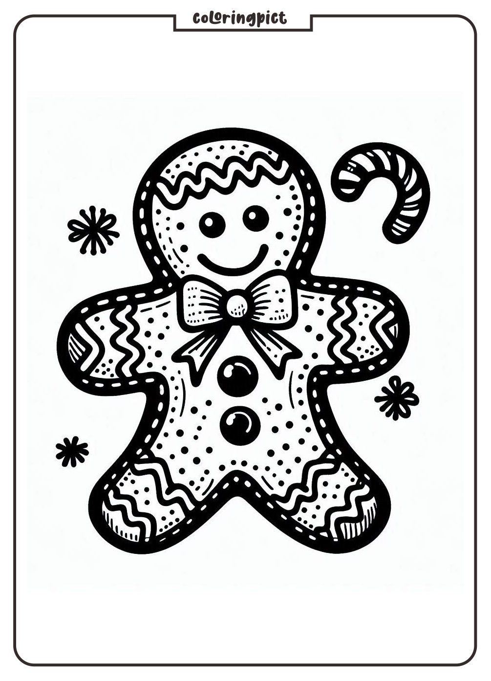 Christmas Gingerbread Coloring Online Page coloringpict.com