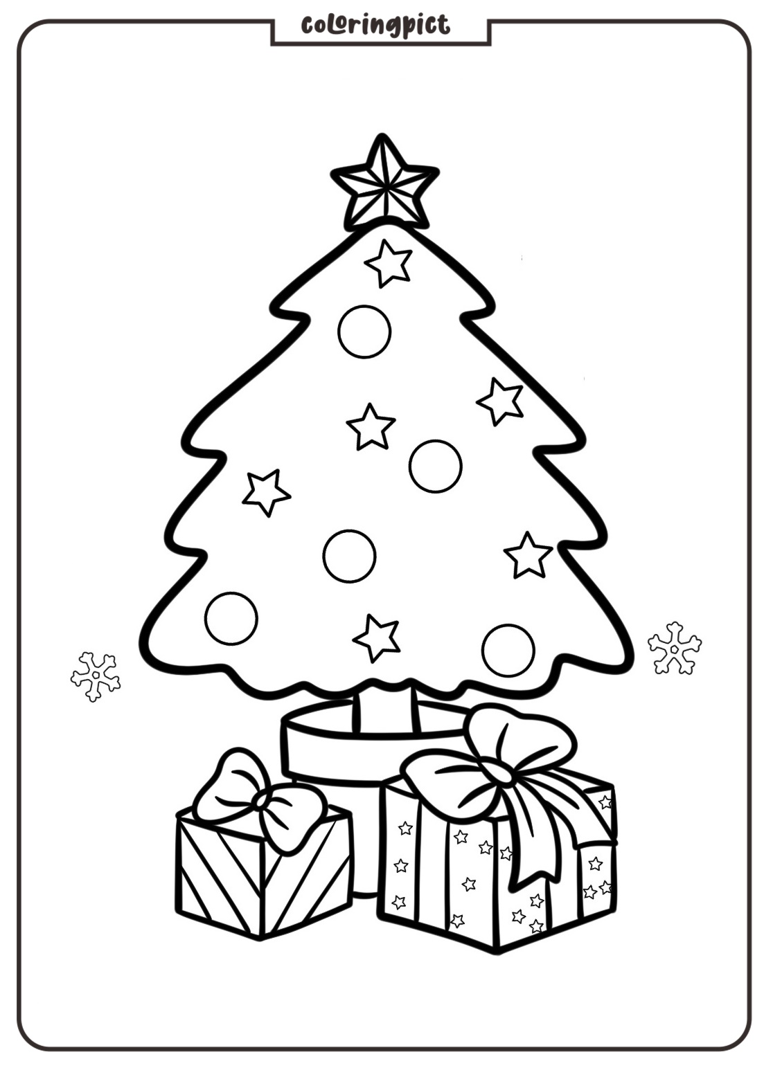 Christmas Present Coloring Online Page for Kids coloringpict.com