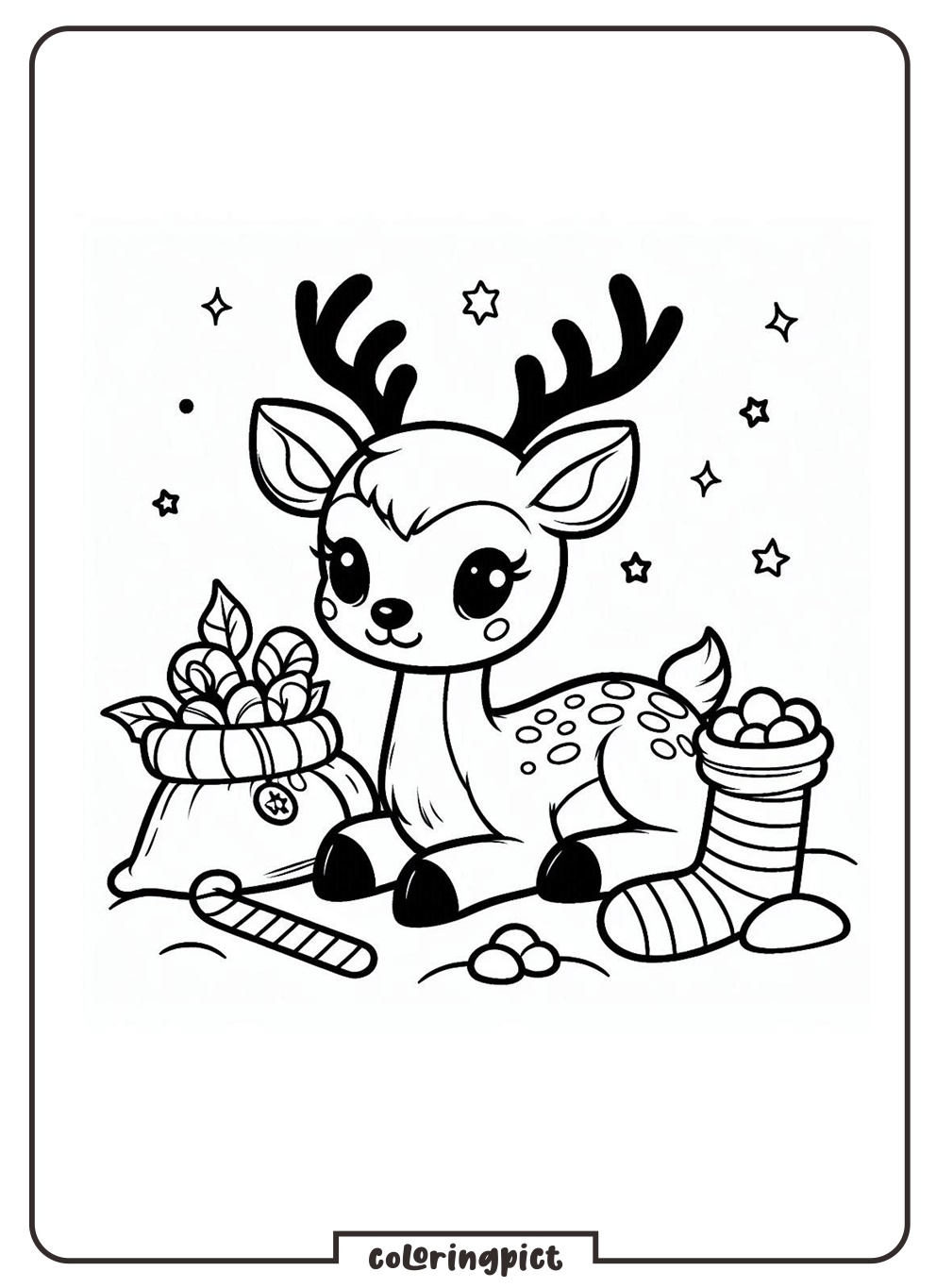 Christmas Reindeer Coloring Online coloringpict.com