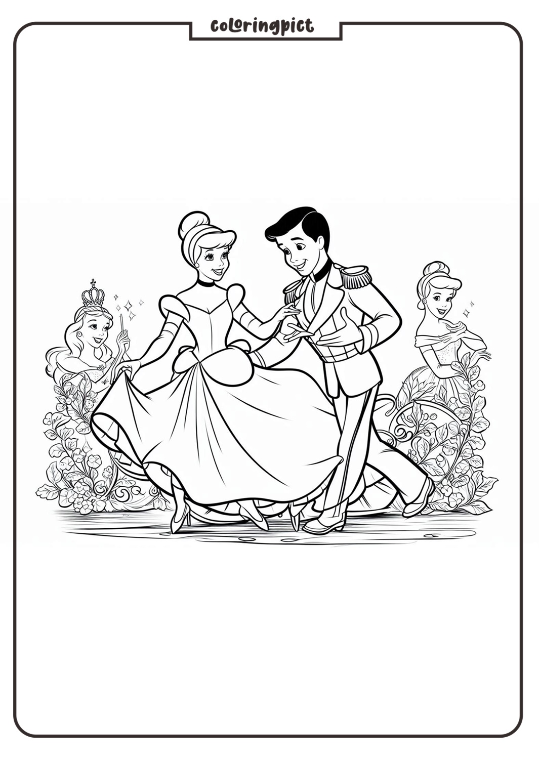 Step into a Magical Fairy Tale with Cinderella Coloring Pages 2 Cinderella Coloring Online Page coloringpict.com