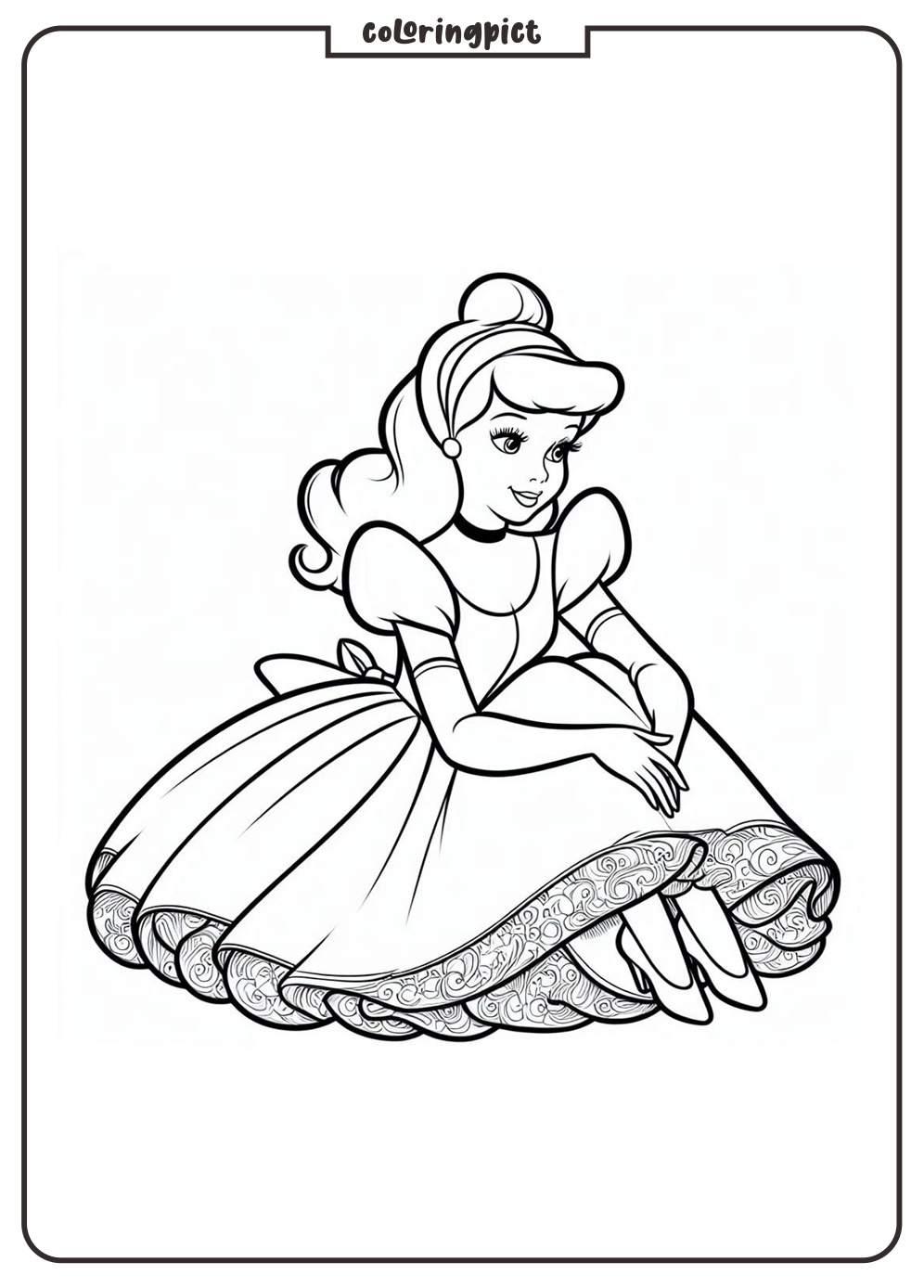 Step into a Magical Fairy Tale with Cinderella Coloring Pages 3 Cinderella Coloring Online Pages coloringpict.com