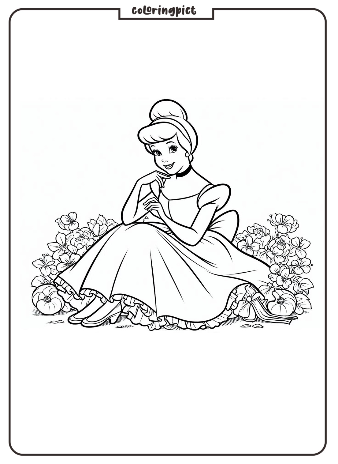 Step into a Magical Fairy Tale with Cinderella Coloring Pages 1 Cinderella Coloring Online coloringpict.com
