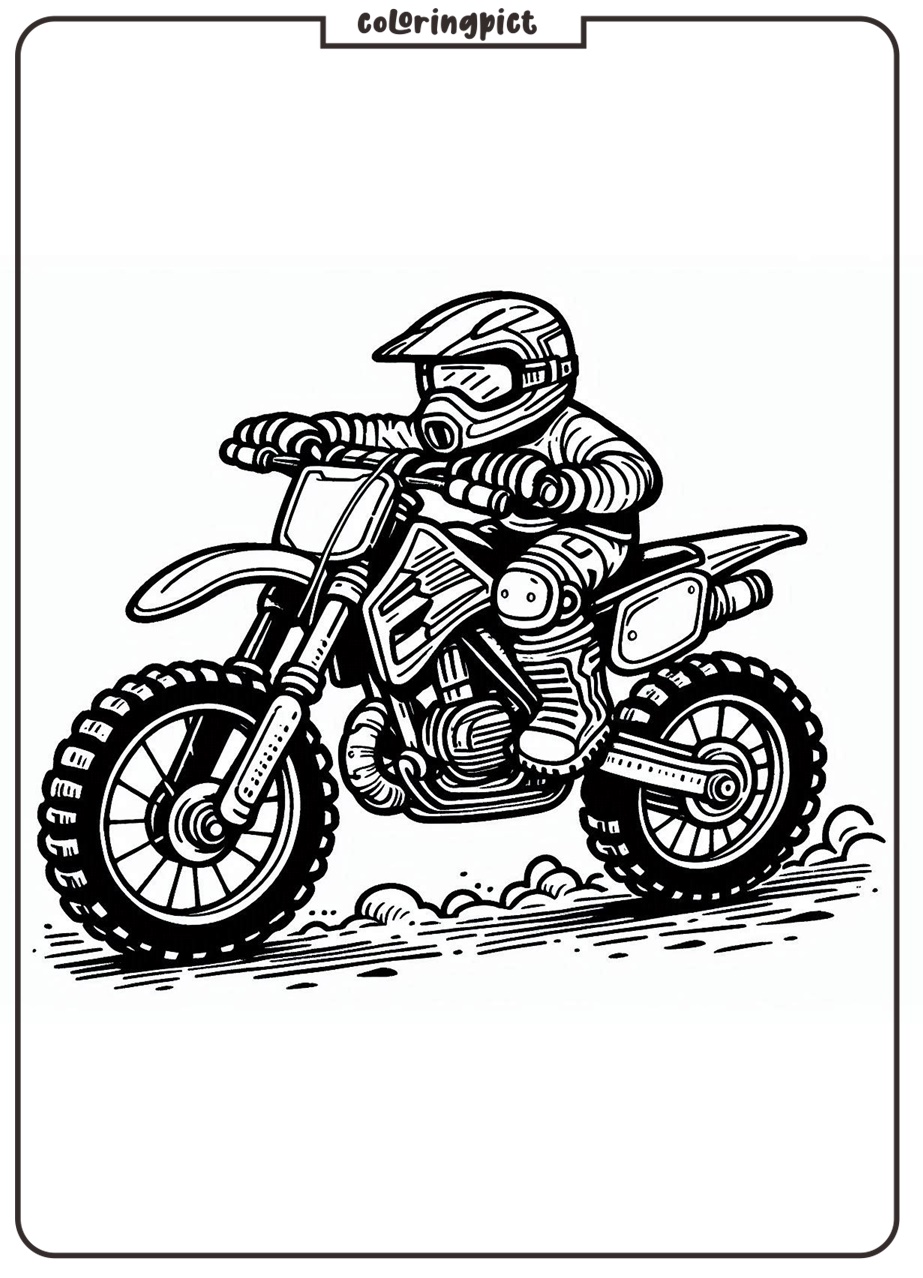 Dirt Bikes are Fast, Cool, and Full of Adventure! 3 Dirt Bike Coloring Pages for Kids