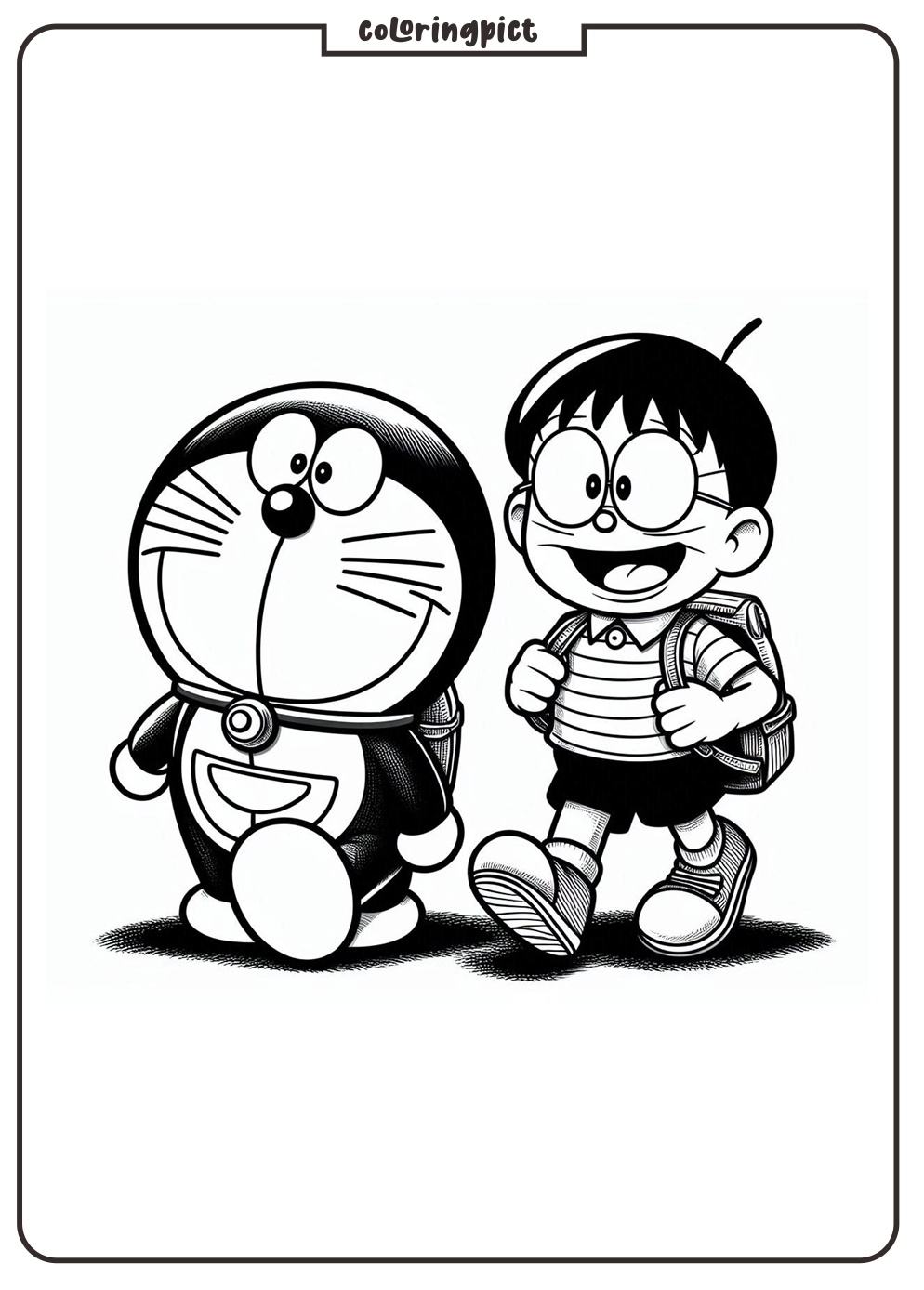 Doraemon and Nobita Coloring Online Pages for Kids coloringpict.com