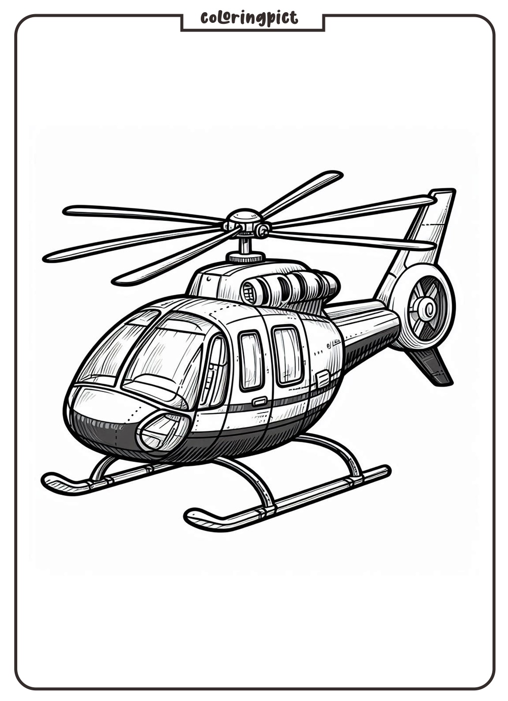 Helicopter Coloring Page coloringpict.com